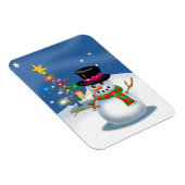Cartoon Snowman KerstMagnet Magneet (Rechterzijde)