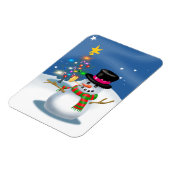 Cartoon Snowman KerstMagnet Magneet (Linkerzijde)