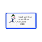 Cartoon Snowman Little Flirty Boy Etiket (Voorkant)