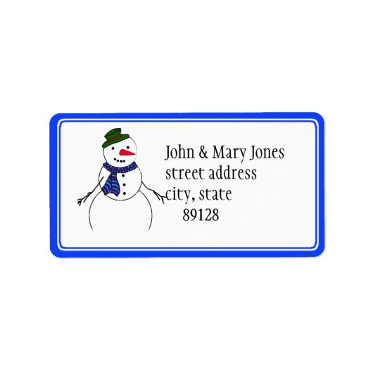 Cartoon Snowman Little Flirty Boy Etiket (Voorkant)