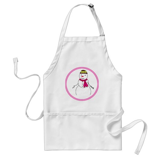 Cartoon Snowman Little Flirty Lieverd Standaard Schort (Voorkant)