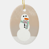 Cartoon Snowman ( naam) Keramisch Ornament (Achterkant)