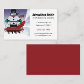 Cartoon Snowman Snow Removal Service Visitekaartje (Voorkant / Achterkant)