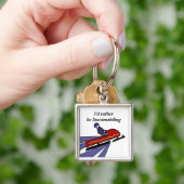 Cartoon Snowmobile Design Sleutelhanger (Hand)