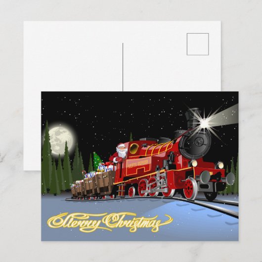 Cartoon Snta Express Briefkaart (Voorkant / Achterkant)