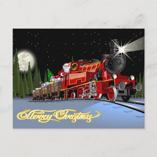 Cartoon Snta Express Briefkaart (Voorkant)