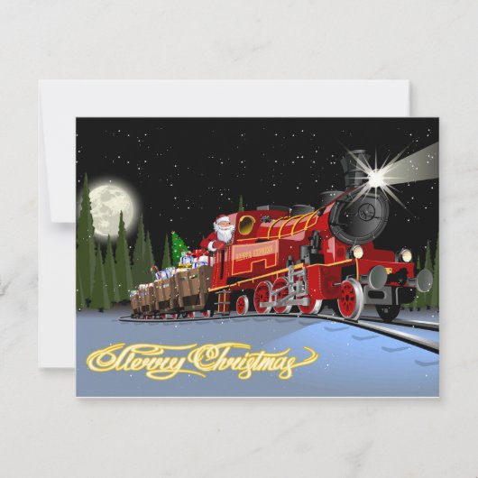 Cartoon Snta Express Briefkaart (Voorkant)