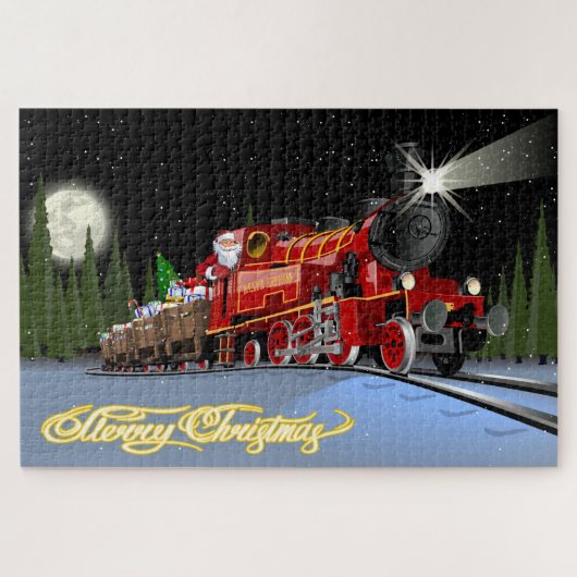 Cartoon Snta Express Briefkaart Legpuzzel (Horizontaal)