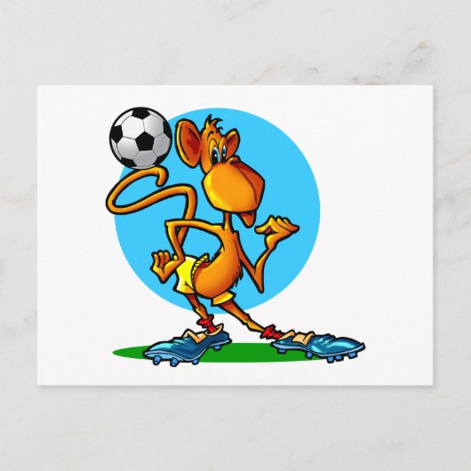 Cartoon Soccer Monkey Briefkaart (Voorkant)