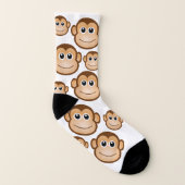 Cartoon Sock Monkey Chimp Socks Sokken (Links binnenkant)