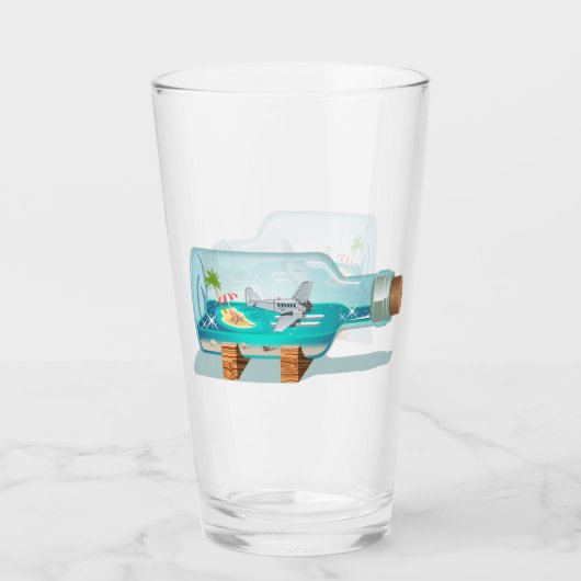 Cartoon Souvenir Fles Glas (Voorkant)