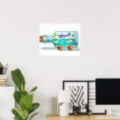 Cartoon Souvenir fles Poster (Thuiskantoor)