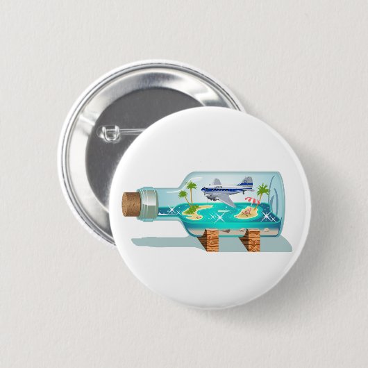 Cartoon Souvenir fles Ronde Button 5,7 Cm (Voorkant /achterkant)