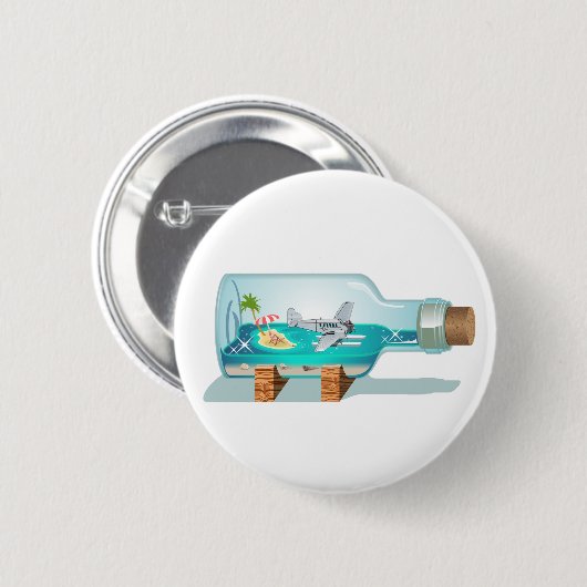 Cartoon Souvenir fles Ronde Button 5,7 Cm (Voorkant /achterkant)