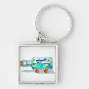 Cartoon Souvenir fles Sleutelhanger