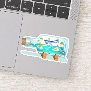 Cartoon Souvenir fles Sticker