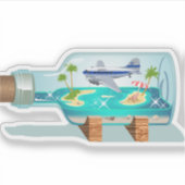 Cartoon Souvenir fles Sticker (Voorkant)