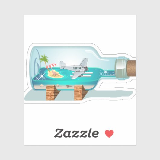 Cartoon Souvenir fles Sticker (Vel)