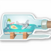 Cartoon Souvenir fles Sticker (Voorkant)