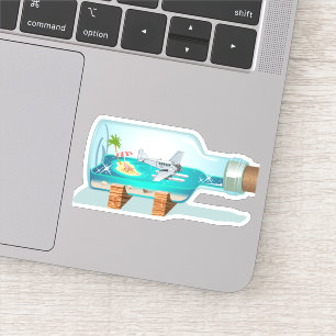 Cartoon Souvenir fles Sticker