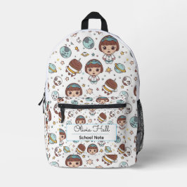 Cartoon Space Back to School Supplies Teachers  Bedrukte Rugzak