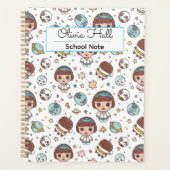 Cartoon Space Back to School Supplies Teachers  Planner (Voorkant)