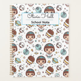 Cartoon Space Back to School Supplies Teachers  Planner