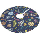 Cartoon Space Explorer Birthday Kinder Theme Kerstboom Rok (Gekanteld)