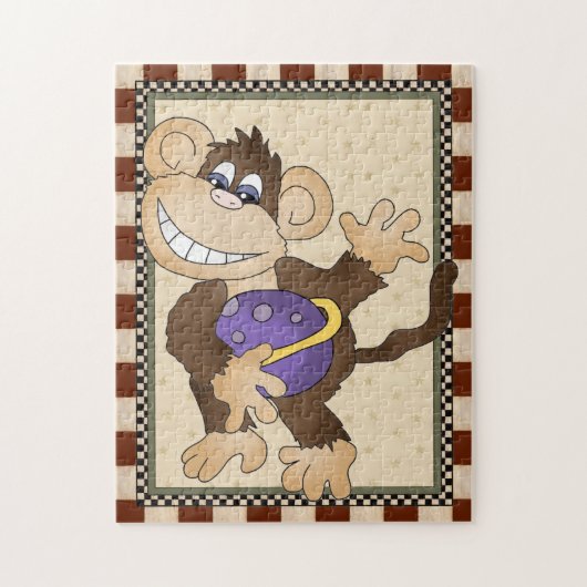 Cartoon Space Monkey kinder puzzel (Verticaal)