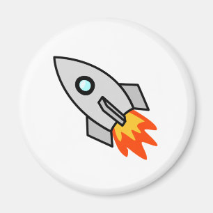 Cartoon Space Rocket Magneet
