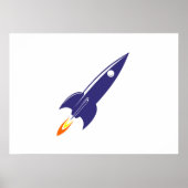 Cartoon Space Rocket Poster (Voorkant)