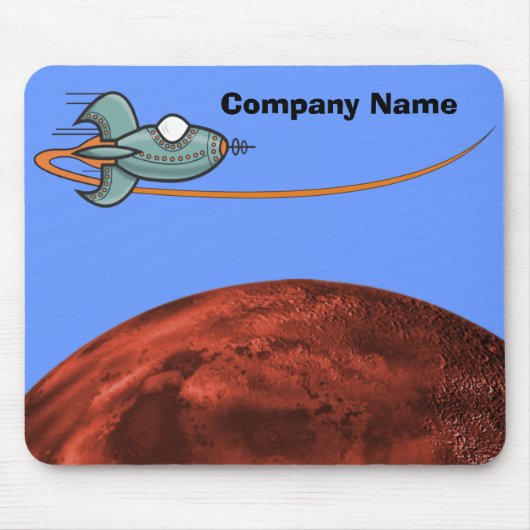 Cartoon Space Ship Alien Planet Muismat (Voorkant)