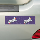 Cartoon Space Shuttle Bumpersticker (Op auto)