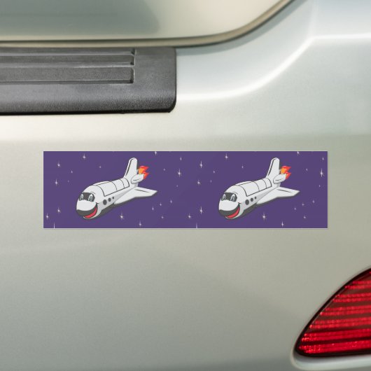 Cartoon Space Shuttle Bumpersticker (Op auto)