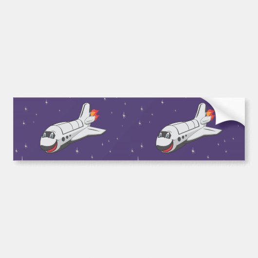 Cartoon Space Shuttle Bumpersticker (Voorkant)