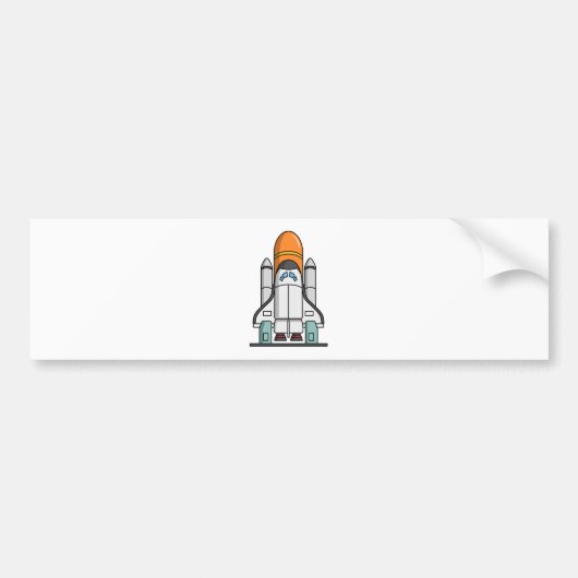 Cartoon Space Shuttle Bumpersticker (Voorkant)