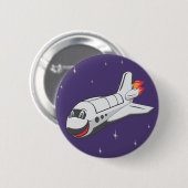 Cartoon Space Shuttle Ronde Button 5,7 Cm (Voorkant /achterkant)