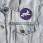 Cartoon Space Shuttle Ronde Button 5,7 Cm (In situ)