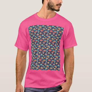 Cartoon Space UFO's Tegelwerk 4 T-shirt