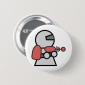 Cartoon SpaceMan Ronde Button 5,7 Cm (Voorkant /achterkant)