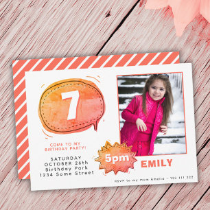 Cartoon Speech Bubble Foto Girl Birthday Kaart