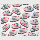 Cartoon Speelgoed Ambulances Cadeaupapier (Vlak)
