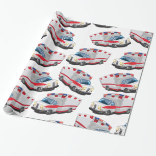 Cartoon Speelgoed Ambulances Cadeaupapier