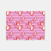 Cartoon Speelgoed | roze rood Fleece Deken (Voorkant (Horizontaal))