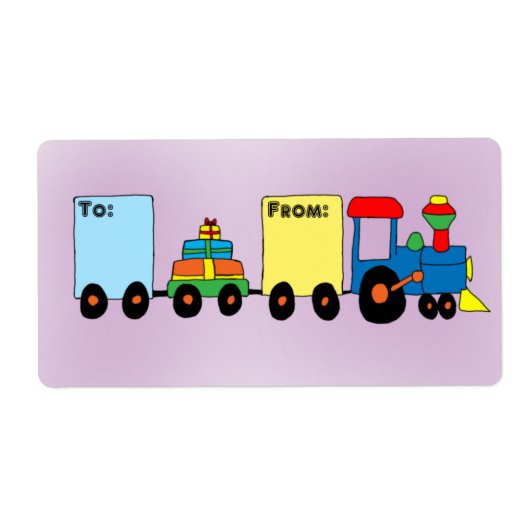 Cartoon Speelgoed Train Gift Label Label (Voorkant)