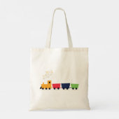 Cartoon speelgoed trein stoomlocomotief tote bag (Achterkant)