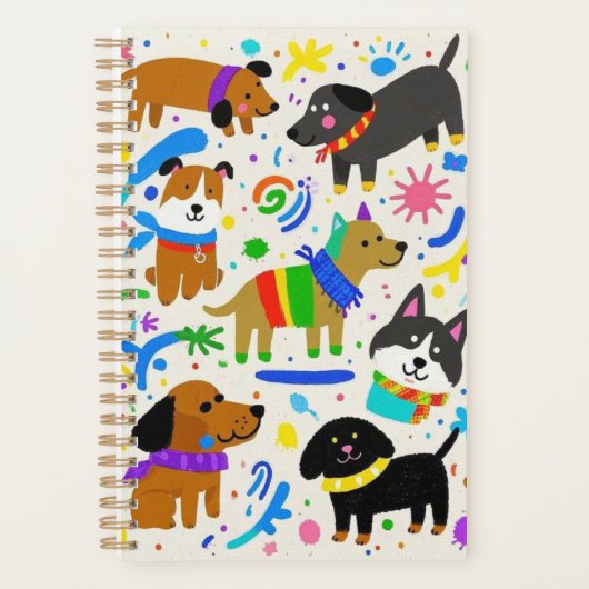 Cartoon speelse puppies planner (Voorkant)