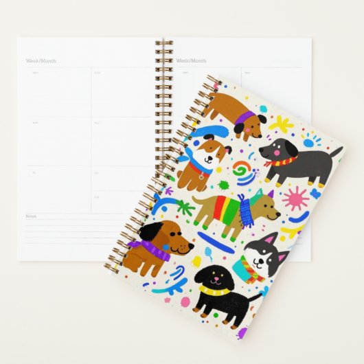 Cartoon speelse puppies planner (Display)