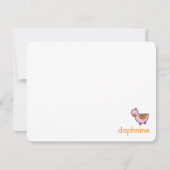 Cartoon Speelse Roze Eenden Eendjes Baby Meisje Bedankkaart (Voorkant)