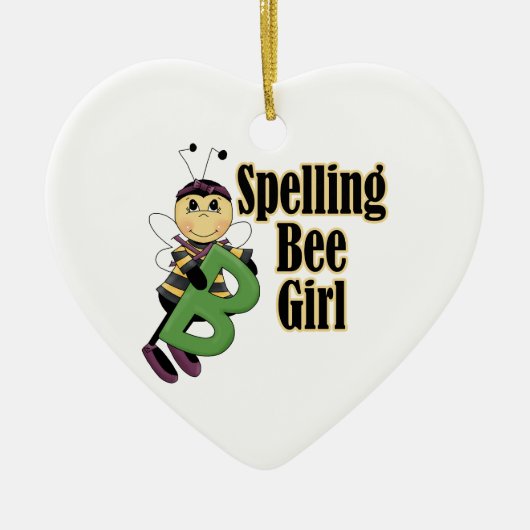 cartoon spelbee meisje hommel keramisch ornament (Voorkant)